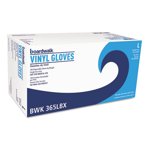 Boardwalk General Purpose Vinyl Gloves, Clear, Large (100/Box, 10 Boxes/Carton)