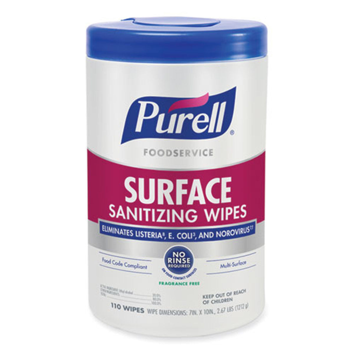 Purell Sanitizing Surface Wipes, Fragrance-free (110 wipes/canisters)