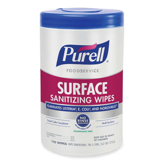 Purell Sanitizing Surface Wipes, Fragrance-free (110 wipes/canisters)