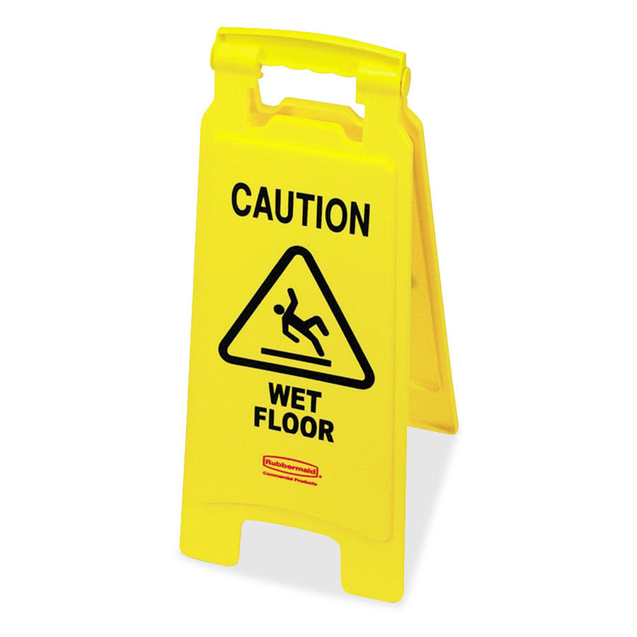 Rubbermaid Caution Wet Floor Sign, Plastic
